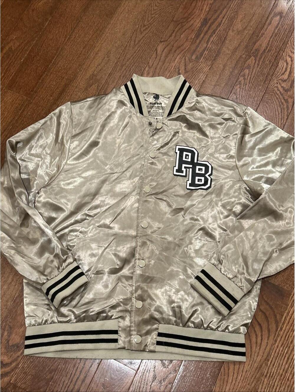Playboy Bunny Satin Bomber Jacket Size Medium